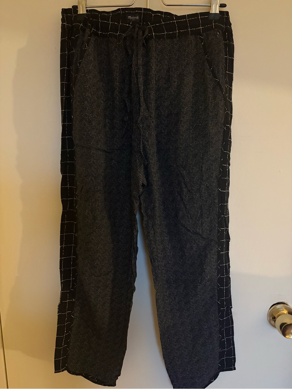 Madewell Black Grid-Trim Sweatpants